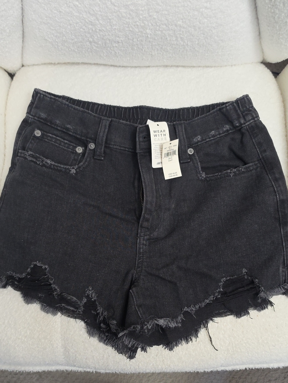 Women’s Black Distressed Denim Shorts